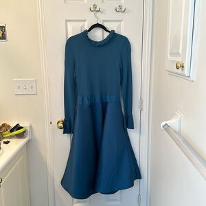 Ted Baker knitted frill full skirt dress